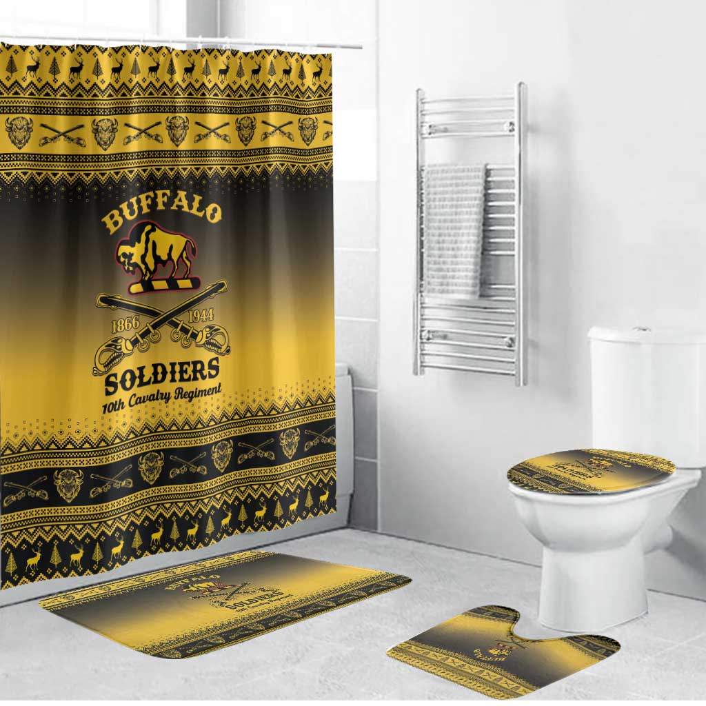 Buffalo Soldiers Christmas Bathroom Set 10th Cavalry Regiment - Wonder Print Shop