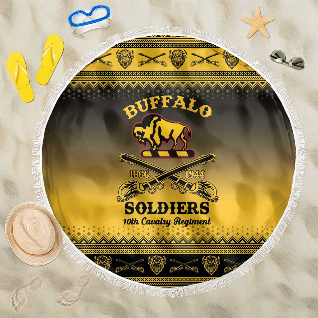 Buffalo Soldiers Christmas Beach Blanket 10th Cavalry Regiment - Wonder Print Shop