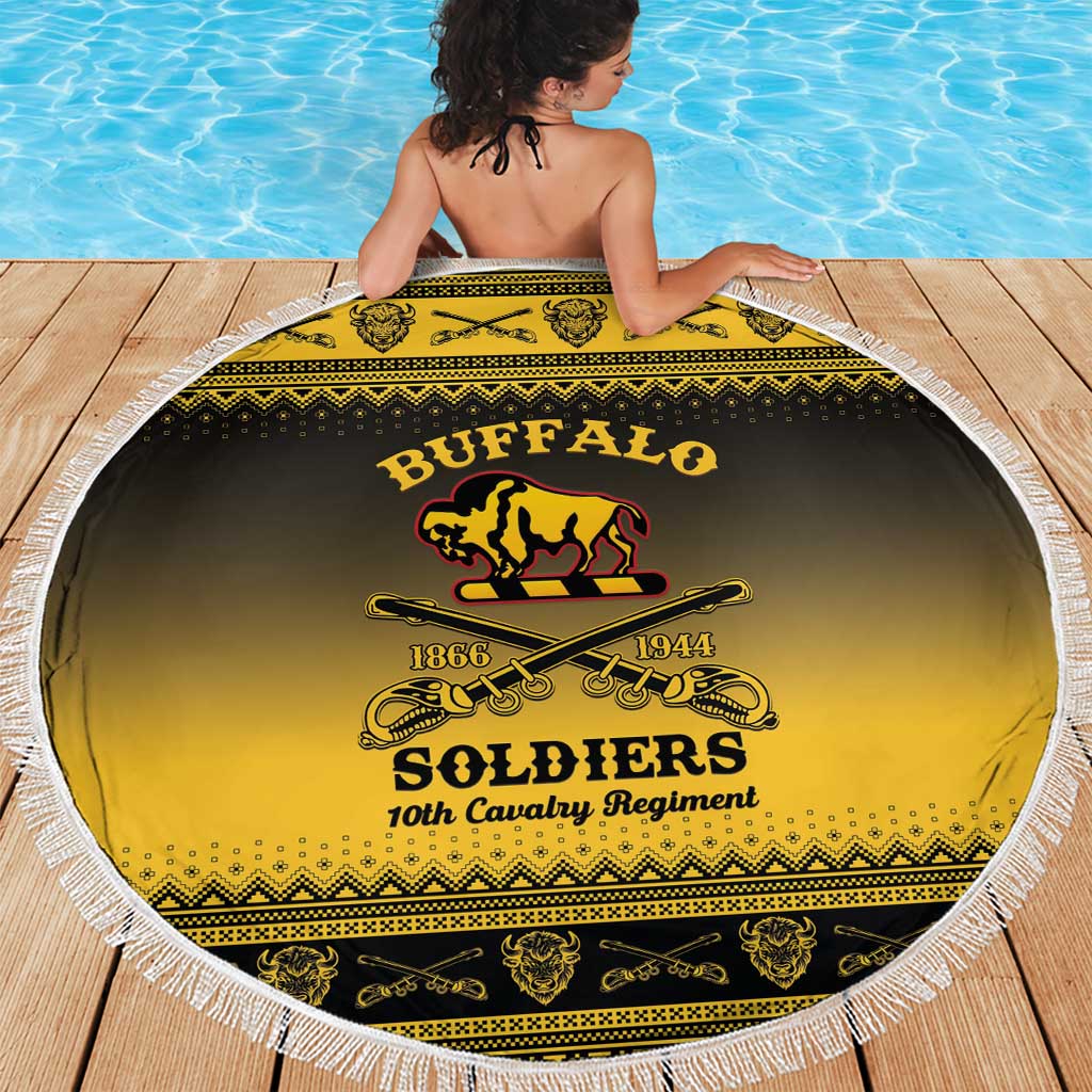 Buffalo Soldiers Christmas Beach Blanket 10th Cavalry Regiment - Wonder Print Shop