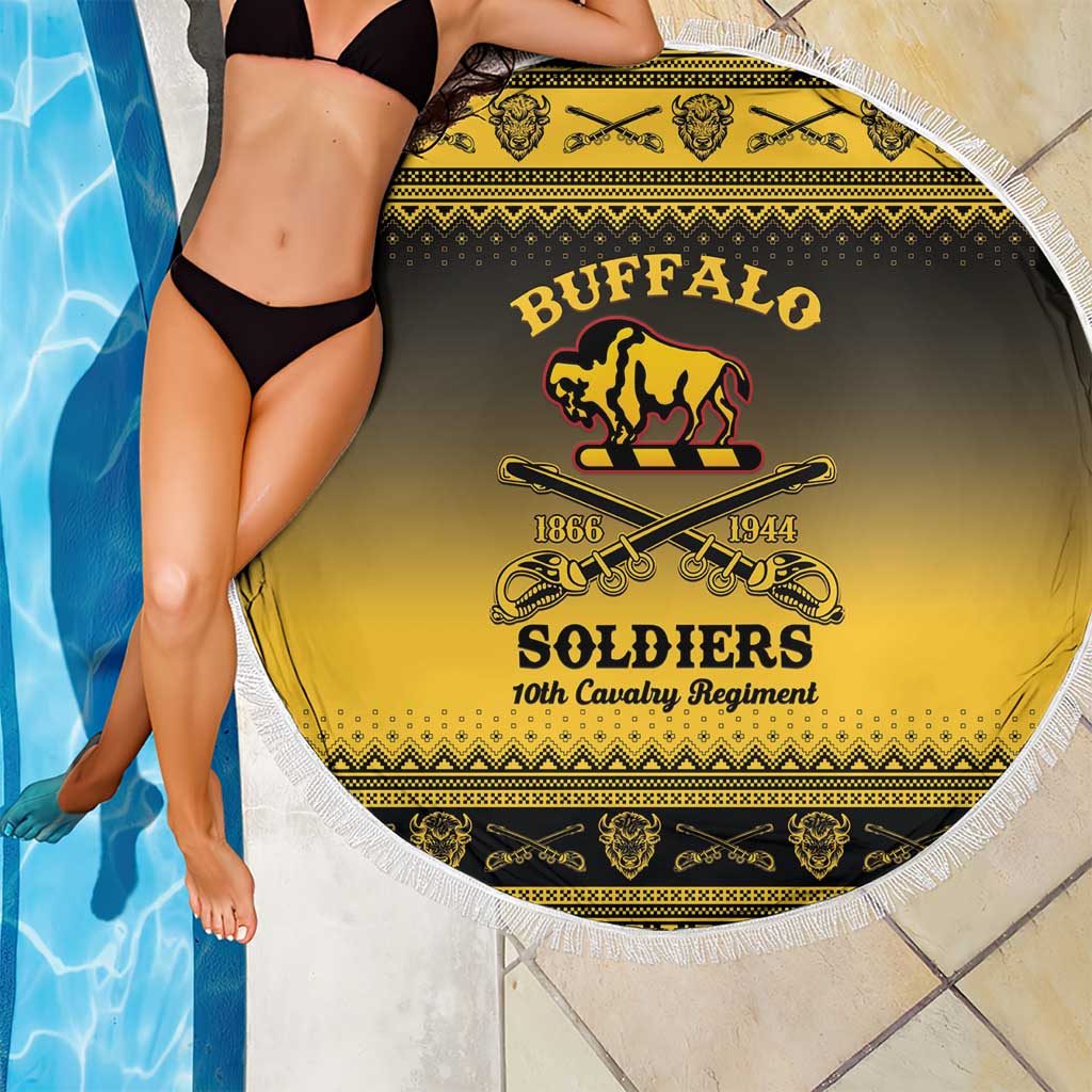 Buffalo Soldiers Christmas Beach Blanket 10th Cavalry Regiment - Wonder Print Shop