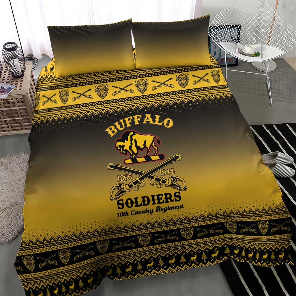 Buffalo Soldiers Christmas Bedding Set 10th Cavalry Regiment - Wonder Print Shop