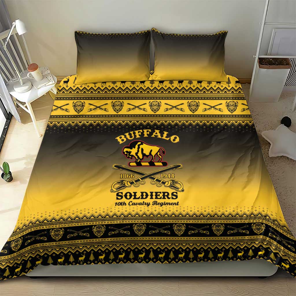 Buffalo Soldiers Christmas Bedding Set 10th Cavalry Regiment - Wonder Print Shop