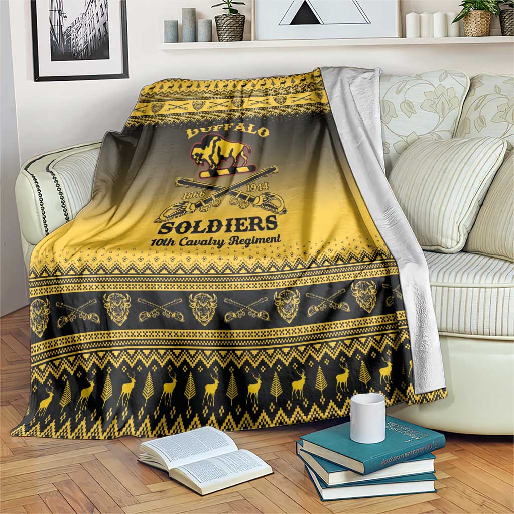Buffalo Soldiers Christmas Blanket 10th Cavalry Regiment - Wonder Print Shop