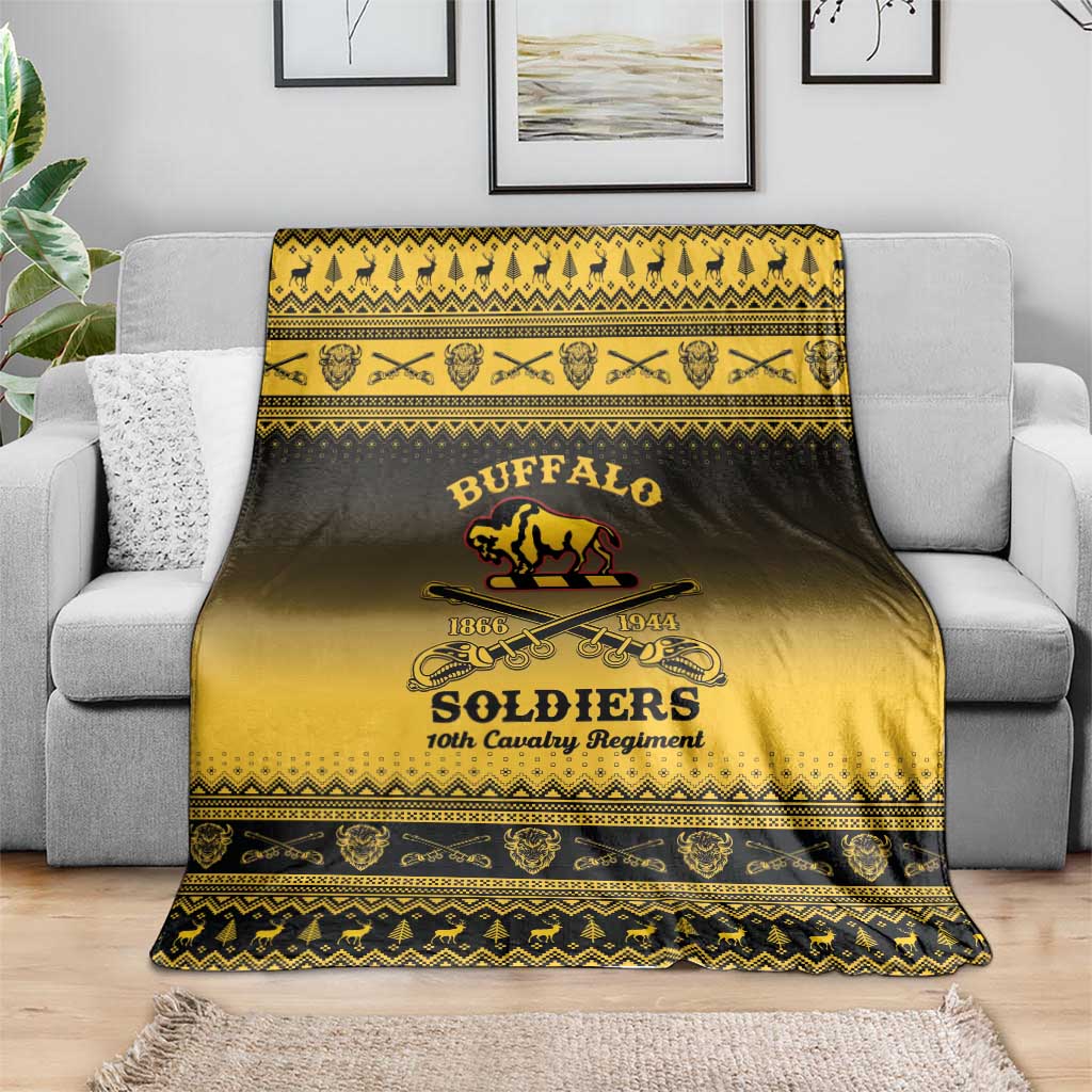 Buffalo Soldiers Christmas Blanket 10th Cavalry Regiment - Wonder Print Shop