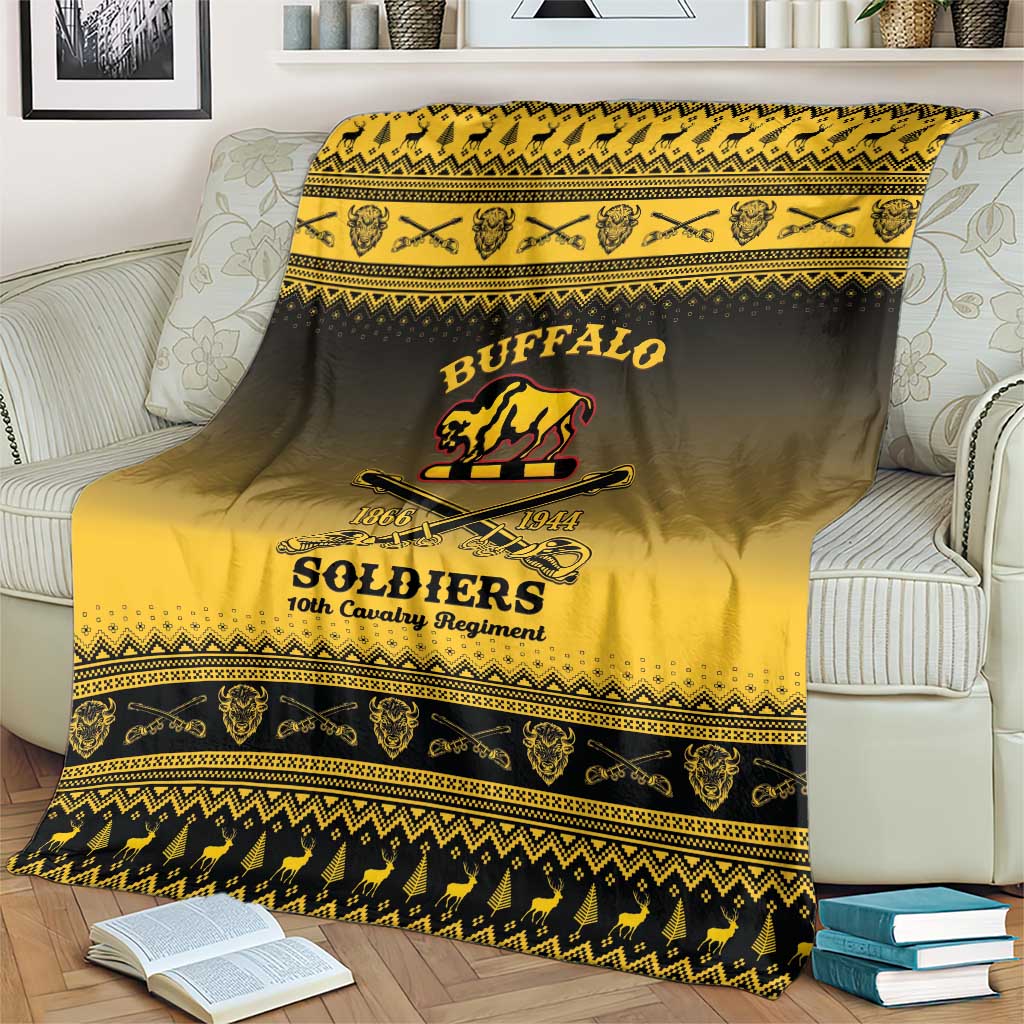 Buffalo Soldiers Christmas Blanket 10th Cavalry Regiment - Wonder Print Shop