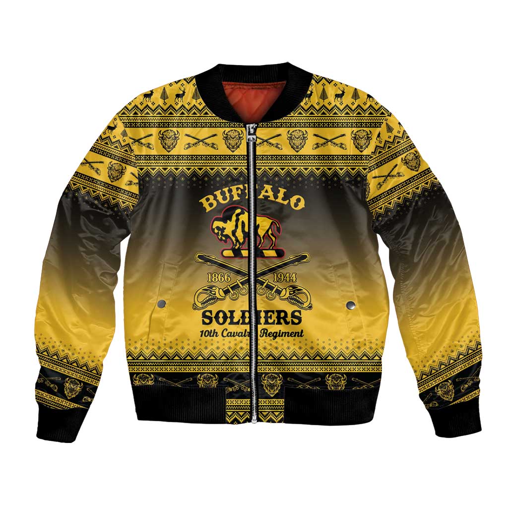 Buffalo Soldiers Christmas Bomber Jacket 10th Cavalry Regiment - Wonder Print Shop