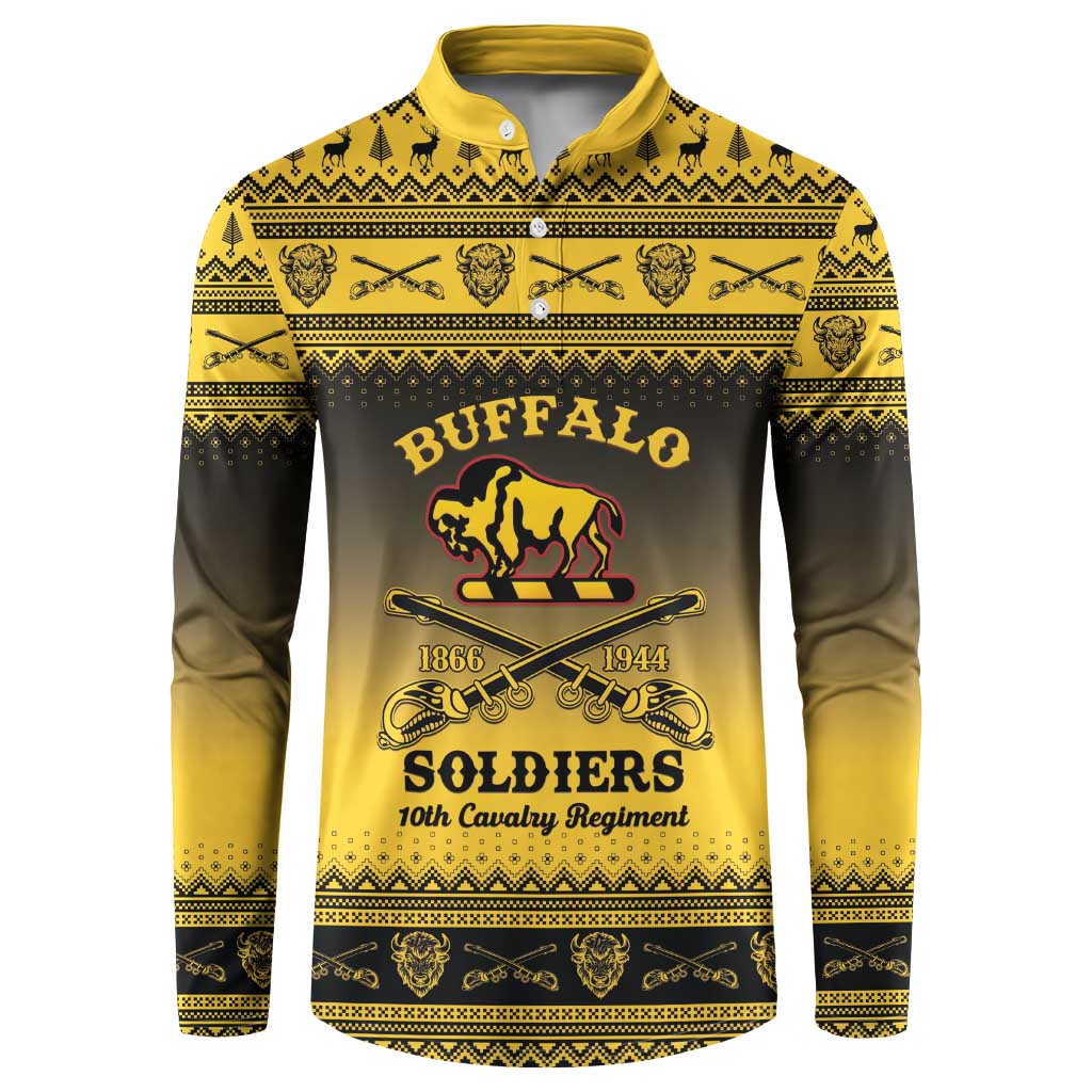 Buffalo Soldiers Christmas Button Sweatshirt 10th Cavalry Regiment - Wonder Print Shop