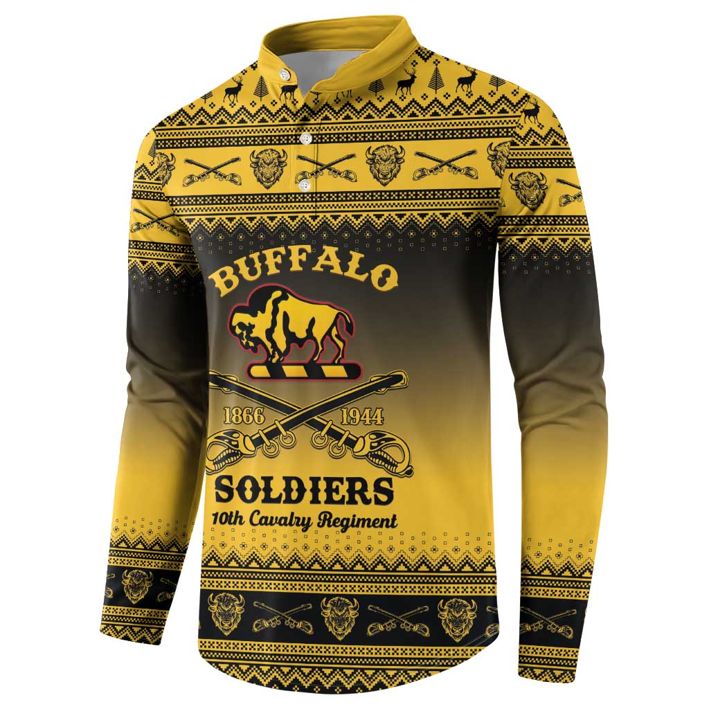 Buffalo Soldiers Christmas Button Sweatshirt 10th Cavalry Regiment - Wonder Print Shop