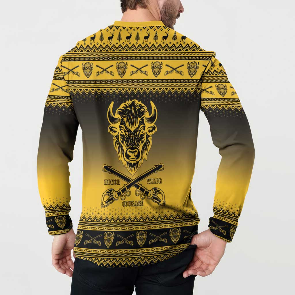 Buffalo Soldiers Christmas Button Sweatshirt 10th Cavalry Regiment - Wonder Print Shop