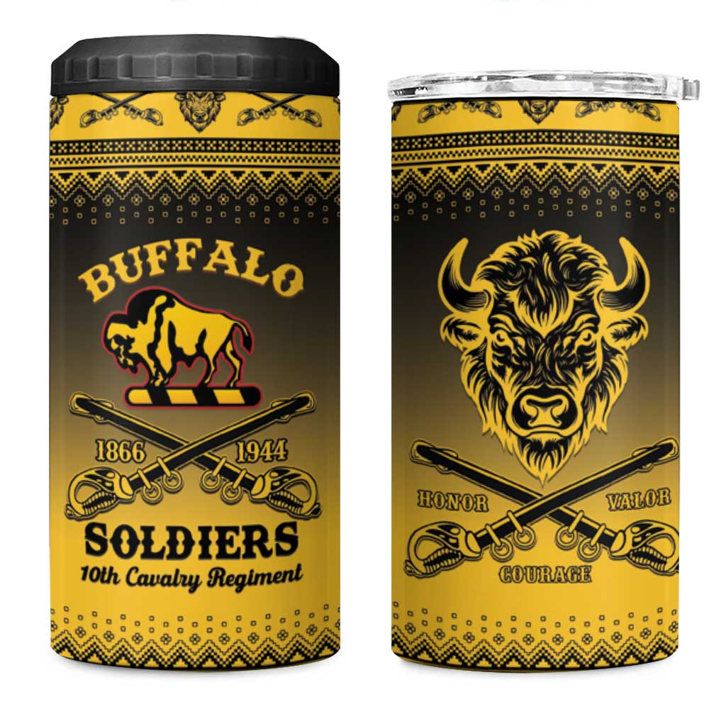 Buffalo Soldiers Christmas 4 in 1 Can Cooler Tumbler 10th Cavalry Regiment - Wonder Print Shop