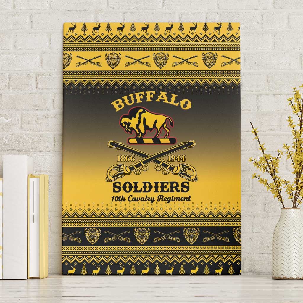 Buffalo Soldiers Christmas Canvas Wall Art 10th Cavalry Regiment - Wonder Print Shop