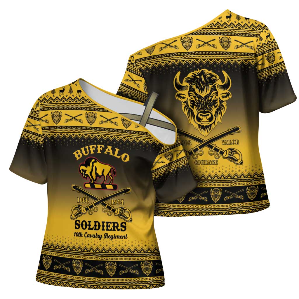 Buffalo Soldiers Christmas Cross Shoulder Shirt 10th Cavalry Regiment - Wonder Print Shop