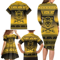 Buffalo Soldiers Christmas Family Matching Long Sleeve Bodycon Dress and Hawaiian Shirt 10th Cavalry Regiment - Wonder Print Shop