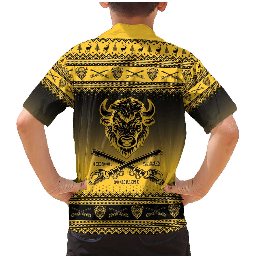 Buffalo Soldiers Christmas Family Matching Mermaid Dress and Hawaiian Shirt 10th Cavalry Regiment - Wonder Print Shop