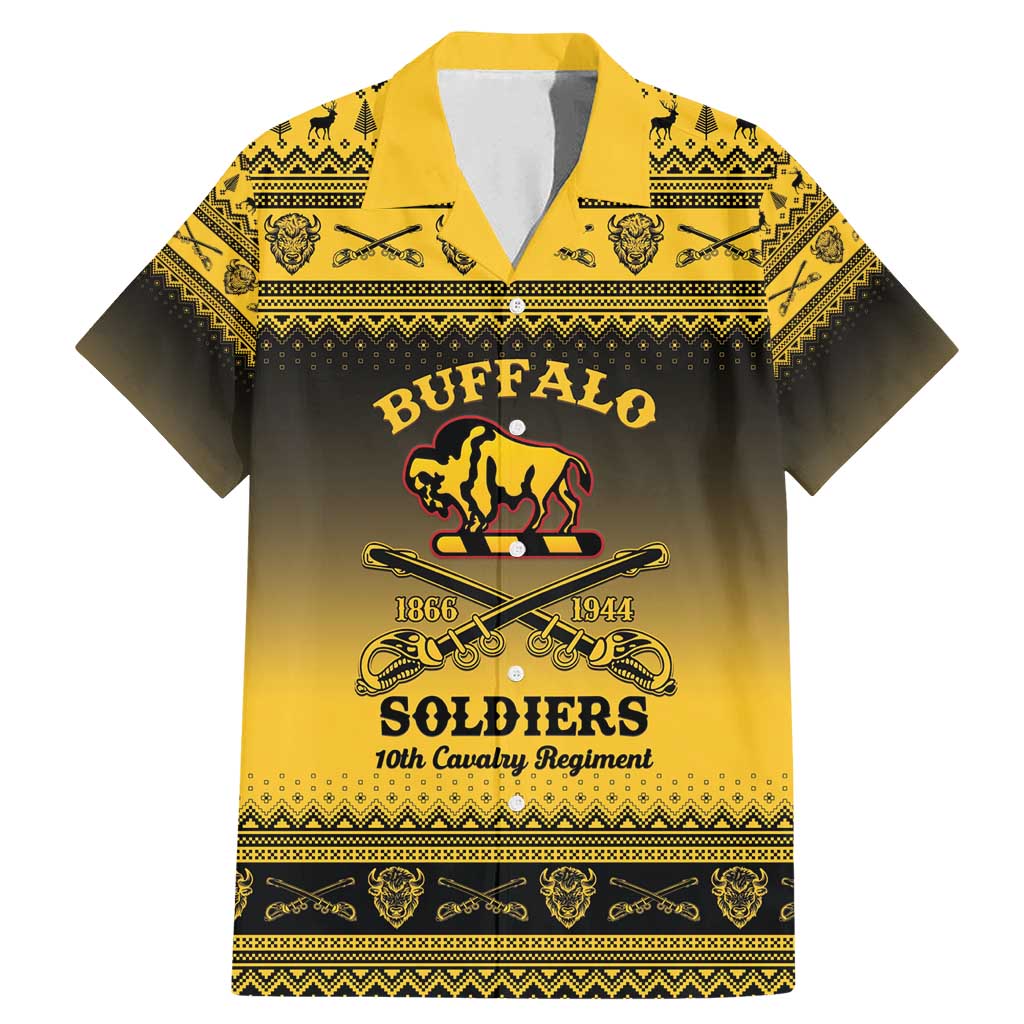 Buffalo Soldiers Christmas Family Matching Mermaid Dress and Hawaiian Shirt 10th Cavalry Regiment - Wonder Print Shop