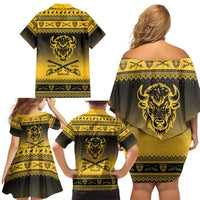 Buffalo Soldiers Christmas Family Matching Off Shoulder Short Dress and Hawaiian Shirt 10th Cavalry Regiment - Wonder Print Shop