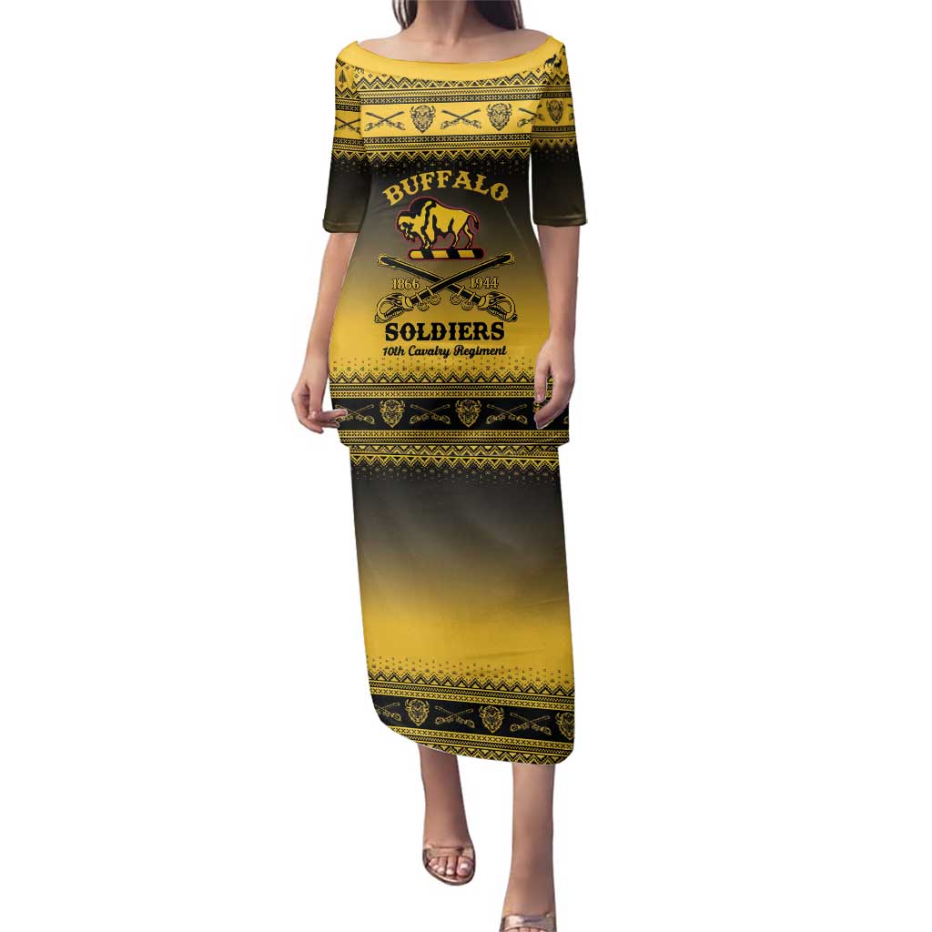 Buffalo Soldiers Christmas Family Matching Puletasi and Hawaiian Shirt 10th Cavalry Regiment - Wonder Print Shop