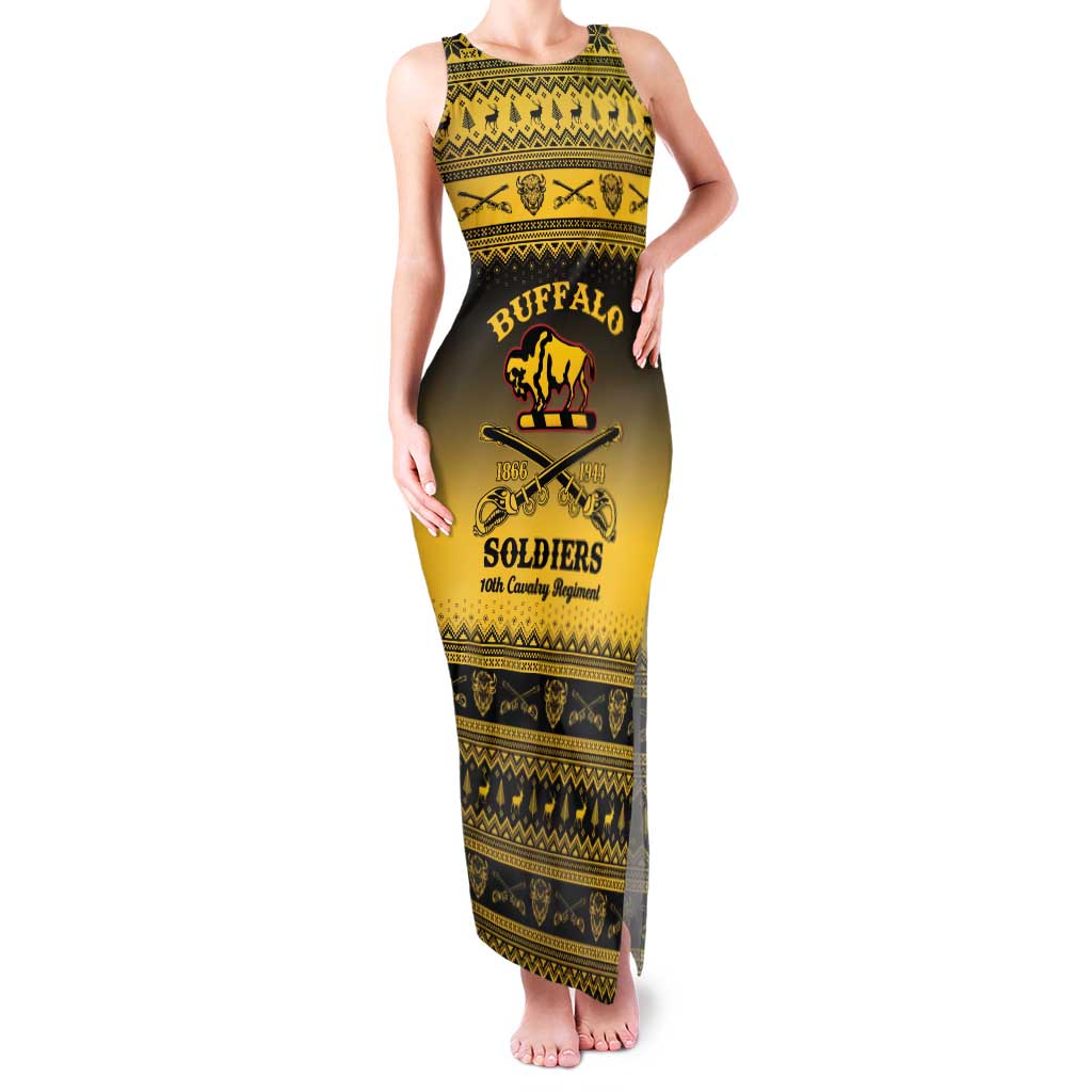 Buffalo Soldiers Christmas Family Matching Tank Maxi Dress and Hawaiian Shirt 10th Cavalry Regiment - Wonder Print Shop