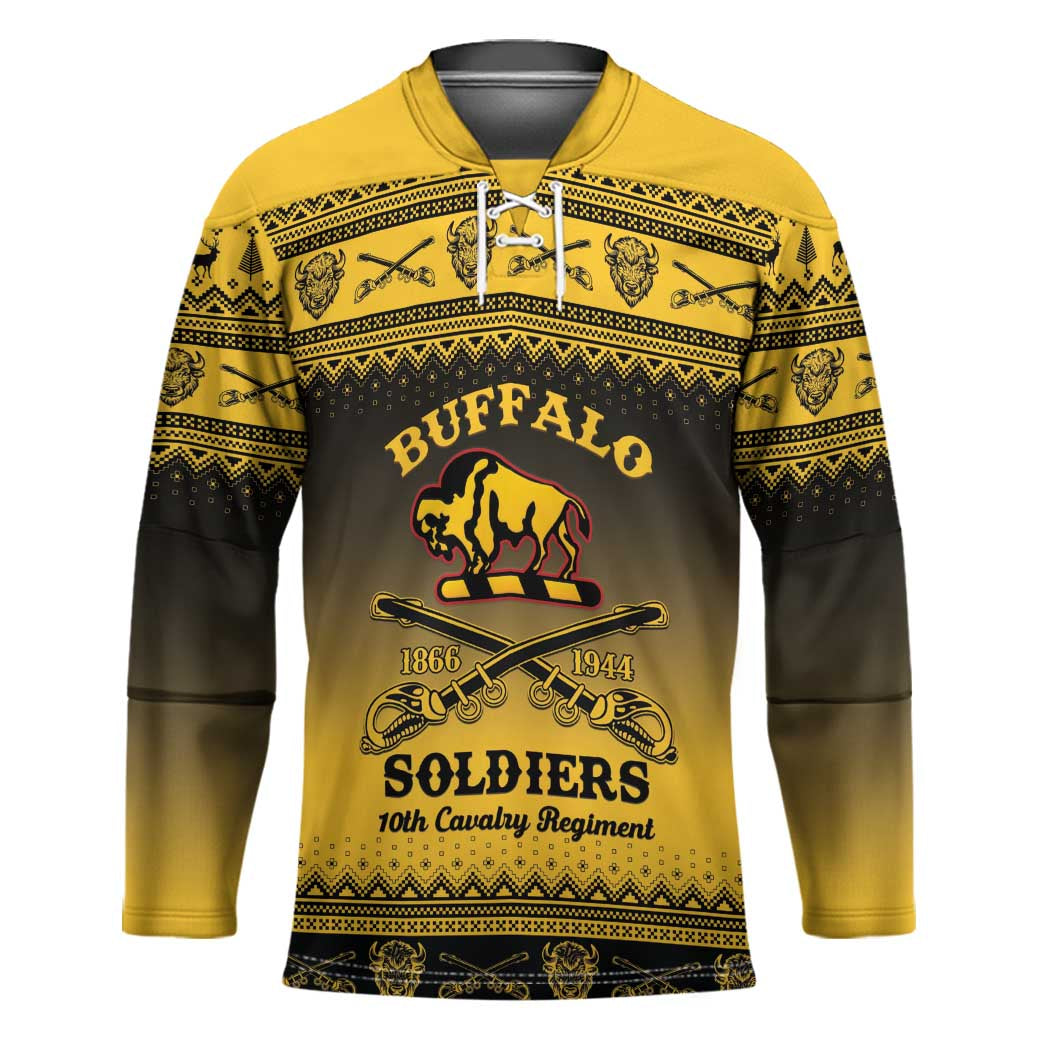 Buffalo Soldiers Christmas Hockey Jersey 10th Cavalry Regiment - Wonder Print Shop