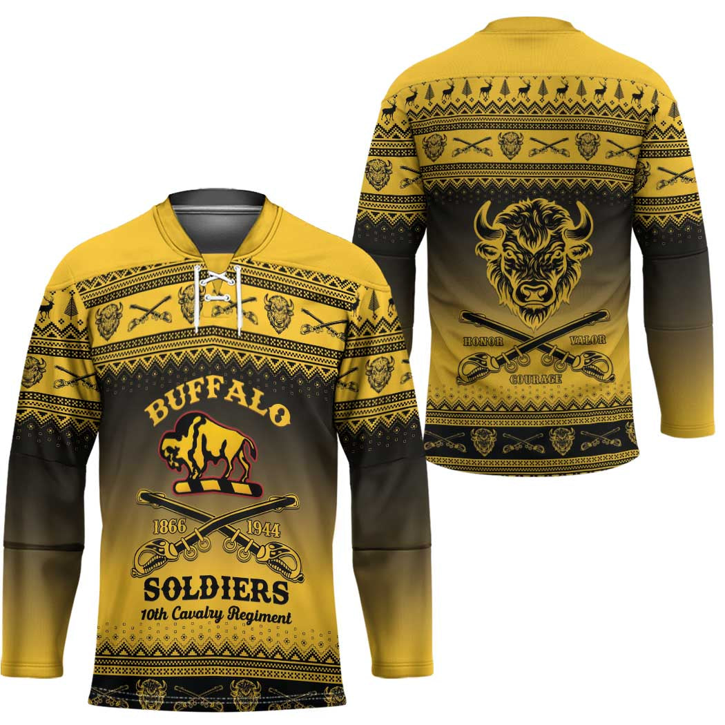 Buffalo Soldiers Christmas Hockey Jersey 10th Cavalry Regiment - Wonder Print Shop