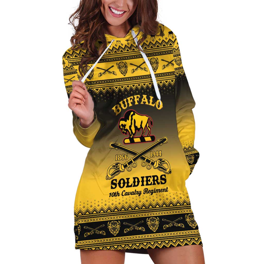 Buffalo Soldiers Christmas Hoodie Dress 10th Cavalry Regiment - Wonder Print Shop