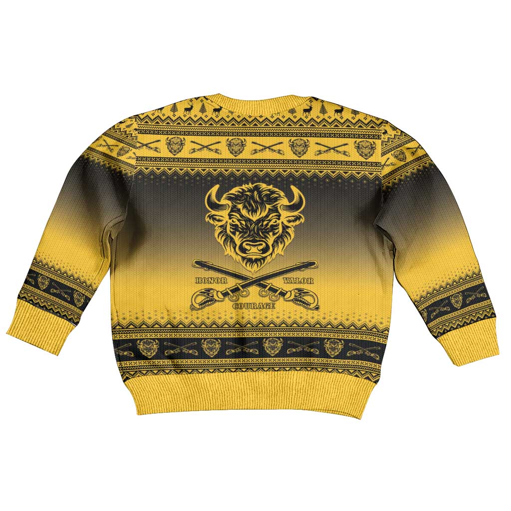 Buffalo Soldiers Christmas Kid Ugly Christmas Sweater 10th Cavalry Regiment - Wonder Print Shop