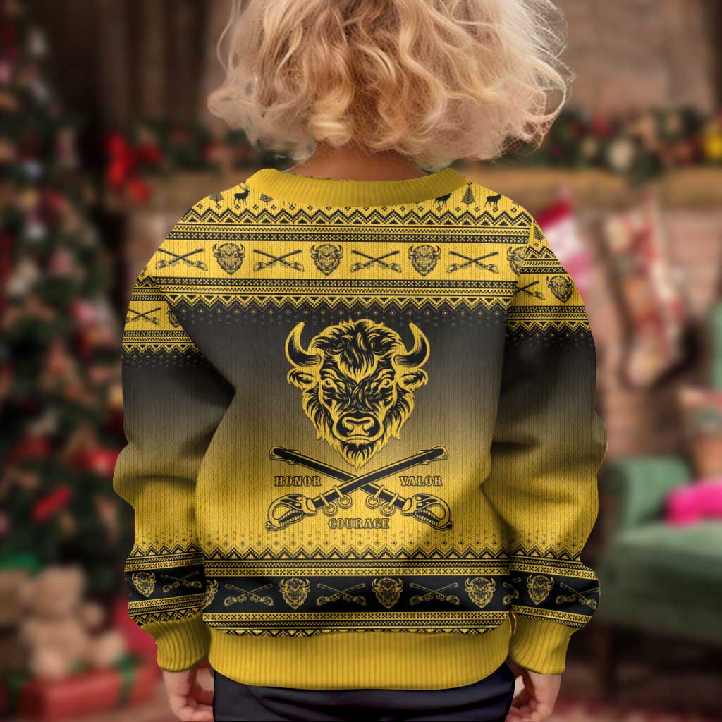 Buffalo Soldiers Christmas Kid Ugly Christmas Sweater 10th Cavalry Regiment - Wonder Print Shop