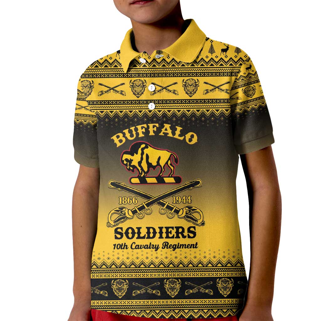 Buffalo Soldiers Christmas Kid Polo Shirt 10th Cavalry Regiment - Wonder Print Shop