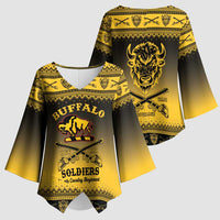 Buffalo Soldiers Christmas Kimono Sleeve Blouse 10th Cavalry Regiment - Wonder Print Shop
