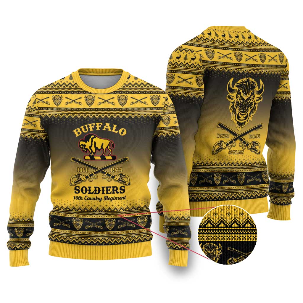 Buffalo Soldiers Christmas Ugly Christmas Sweater 10th Cavalry Regiment - Wonder Print Shop