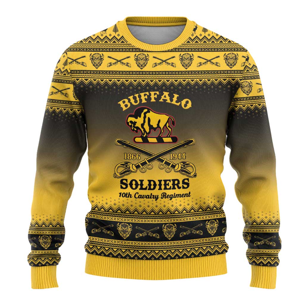 Buffalo Soldiers Christmas Ugly Christmas Sweater 10th Cavalry Regiment - Wonder Print Shop