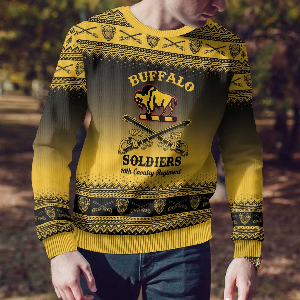 Buffalo Soldiers Christmas Ugly Christmas Sweater 10th Cavalry Regiment - Wonder Print Shop