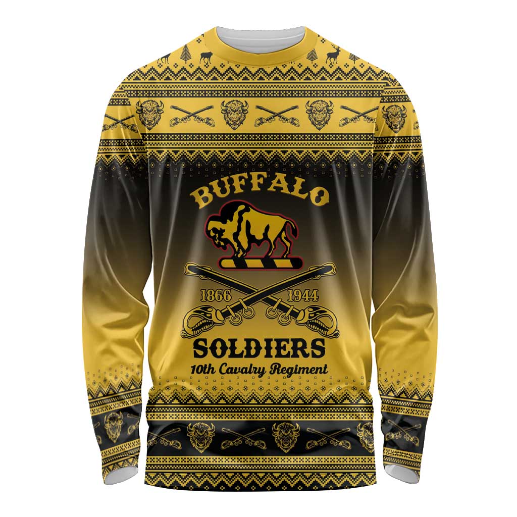 Buffalo Soldiers Christmas Long Sleeve Shirt 10th Cavalry Regiment - Wonder Print Shop
