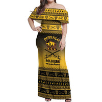 Buffalo Soldiers Christmas Off Shoulder Maxi Dress 10th Cavalry Regiment - Wonder Print Shop