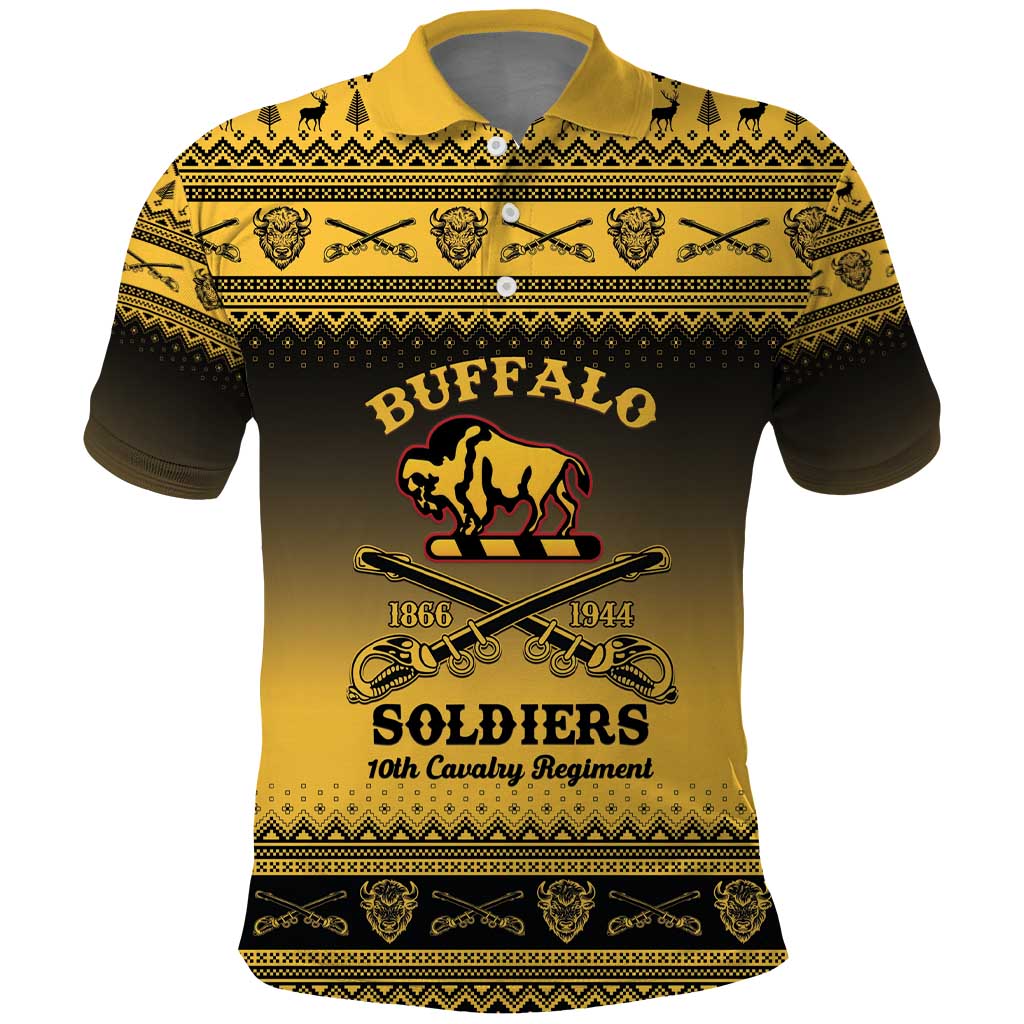 Buffalo Soldiers Christmas Polo Shirt 10th Cavalry Regiment - Wonder Print Shop