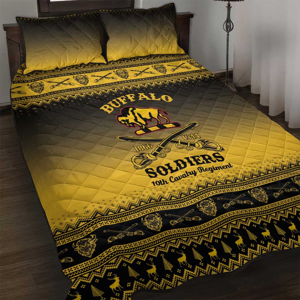 Buffalo Soldiers Christmas Quilt Bed Set 10th Cavalry Regiment - Wonder Print Shop