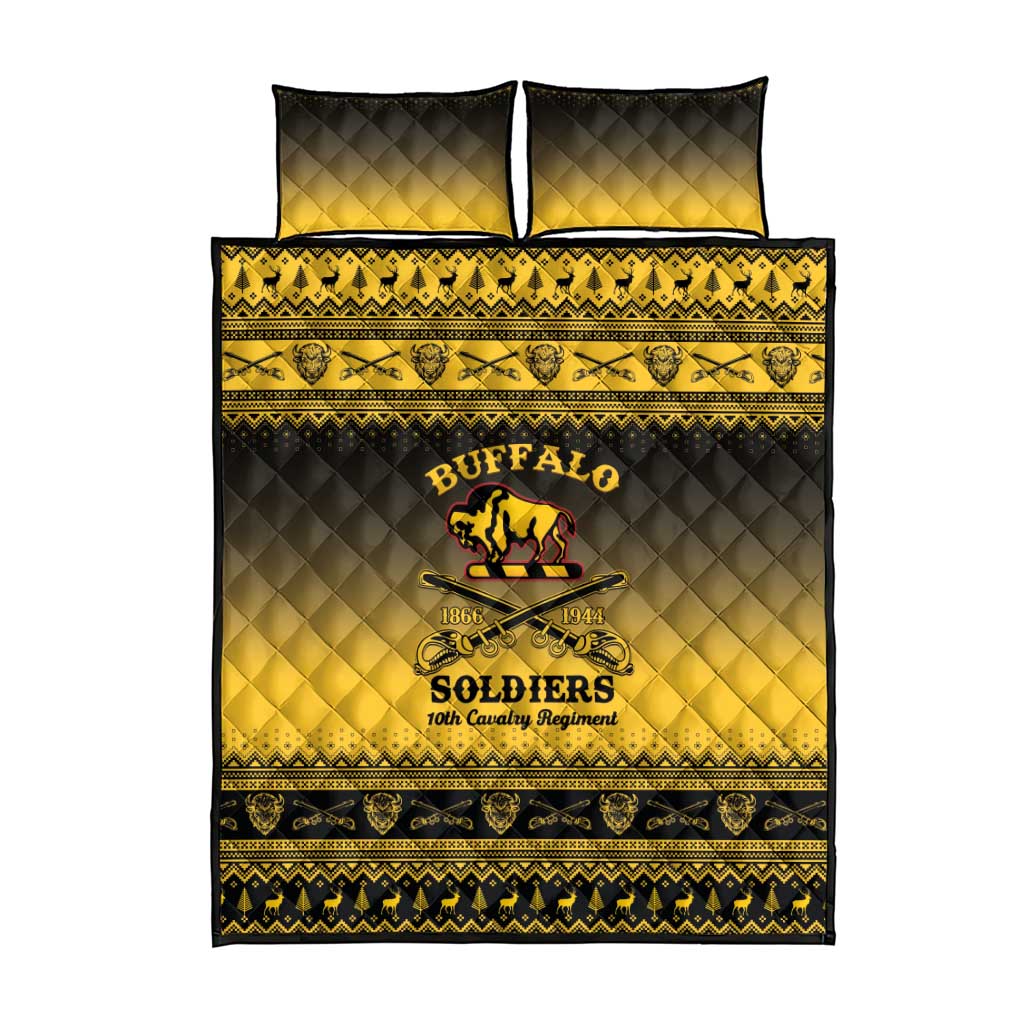 Buffalo Soldiers Christmas Quilt Bed Set 10th Cavalry Regiment - Wonder Print Shop