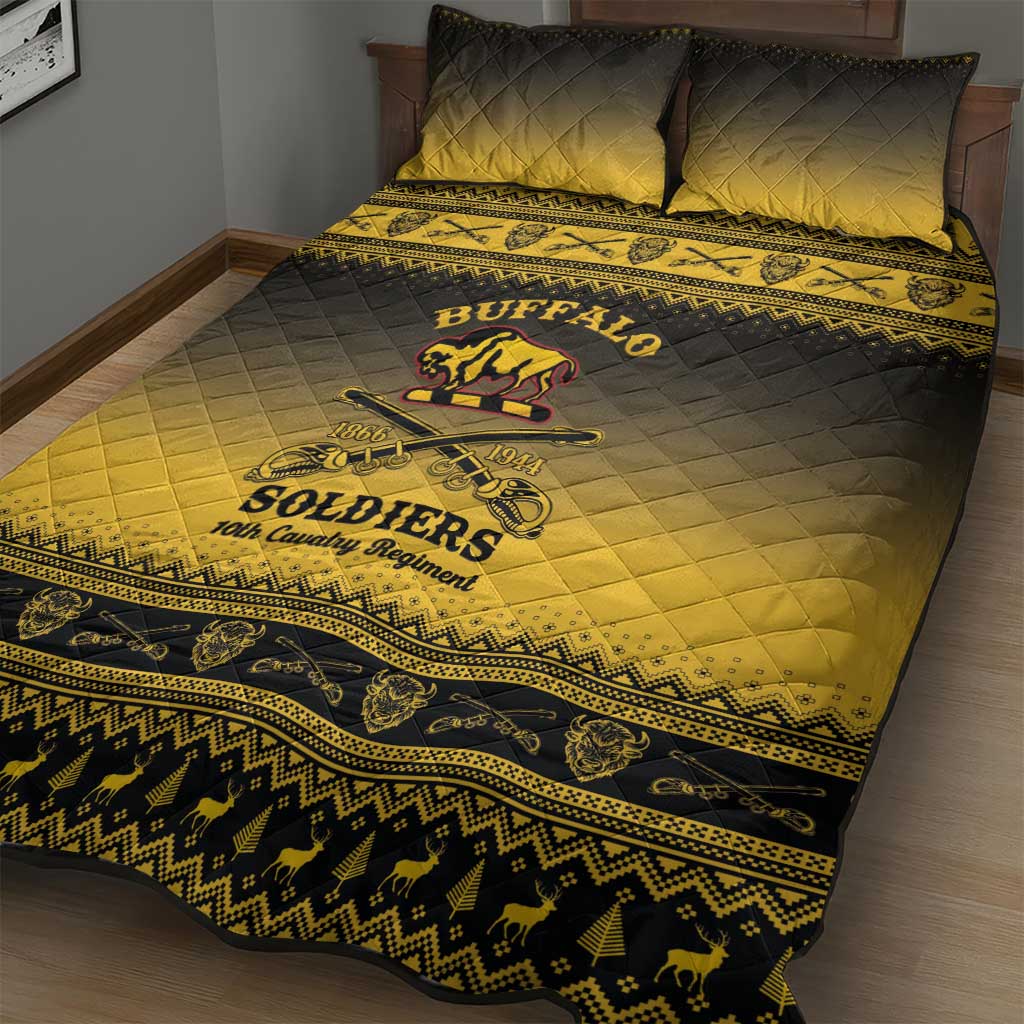 Buffalo Soldiers Christmas Quilt Bed Set 10th Cavalry Regiment - Wonder Print Shop