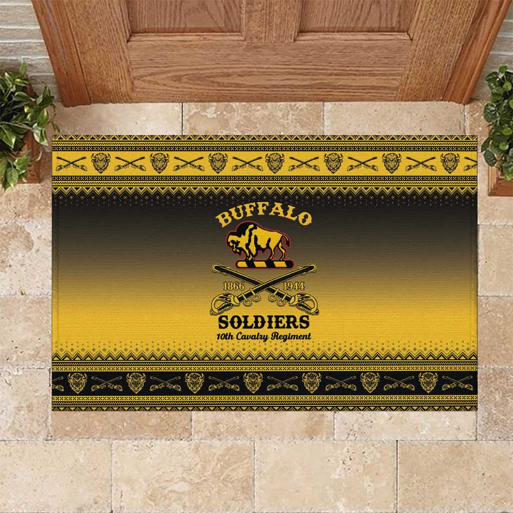 Buffalo Soldiers Christmas Rubber Doormat 10th Cavalry Regiment - Wonder Print Shop