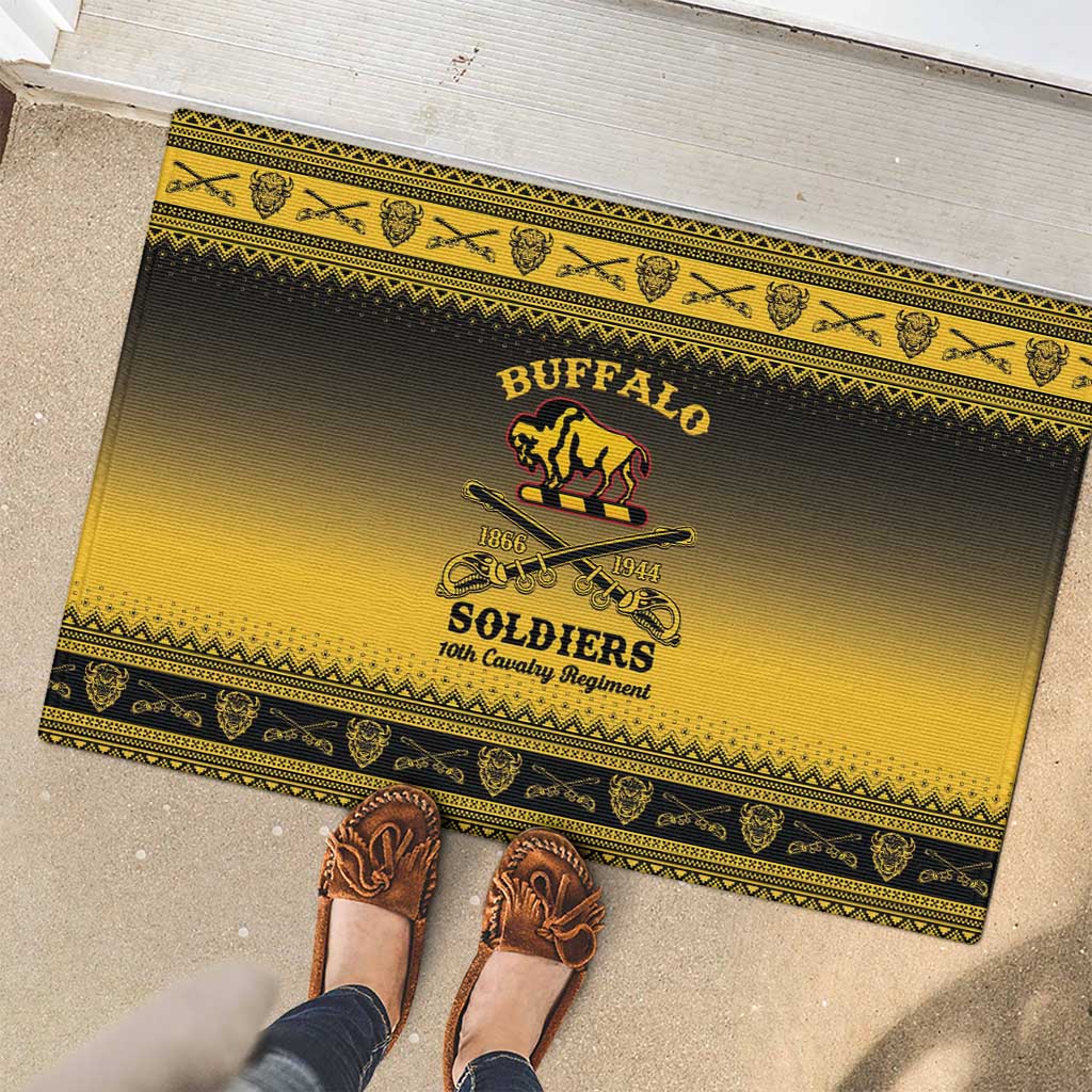 Buffalo Soldiers Christmas Rubber Doormat 10th Cavalry Regiment - Wonder Print Shop