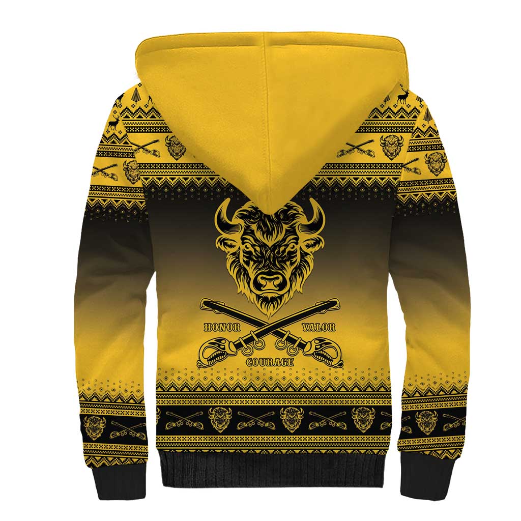 Buffalo Soldiers Christmas Sherpa Hoodie 10th Cavalry Regiment - Wonder Print Shop