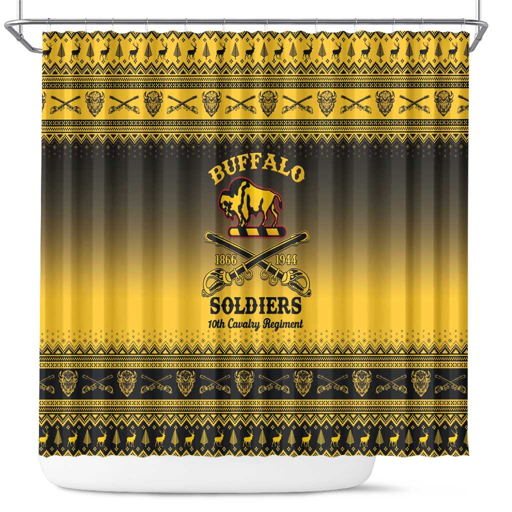 Buffalo Soldiers Christmas Shower Curtain 10th Cavalry Regiment - Wonder Print Shop
