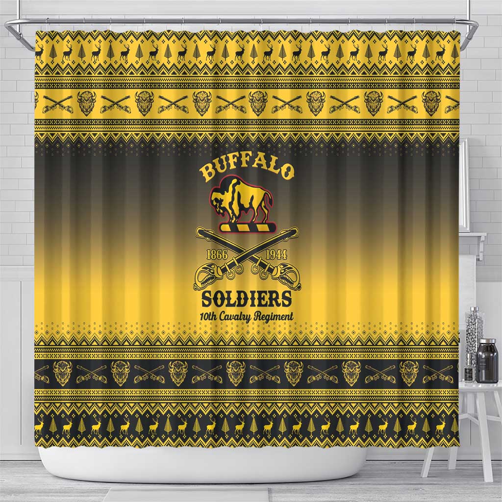 Buffalo Soldiers Christmas Shower Curtain 10th Cavalry Regiment - Wonder Print Shop