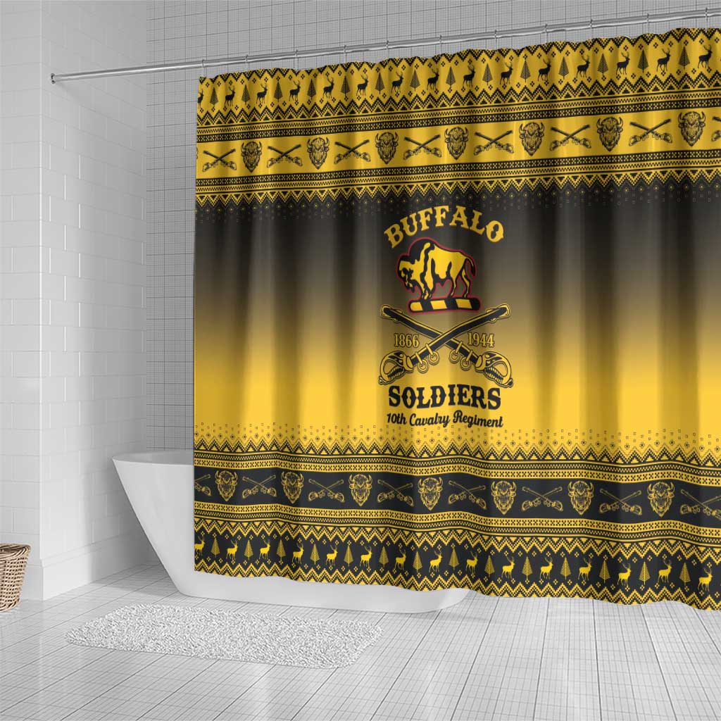 Buffalo Soldiers Christmas Shower Curtain 10th Cavalry Regiment - Wonder Print Shop