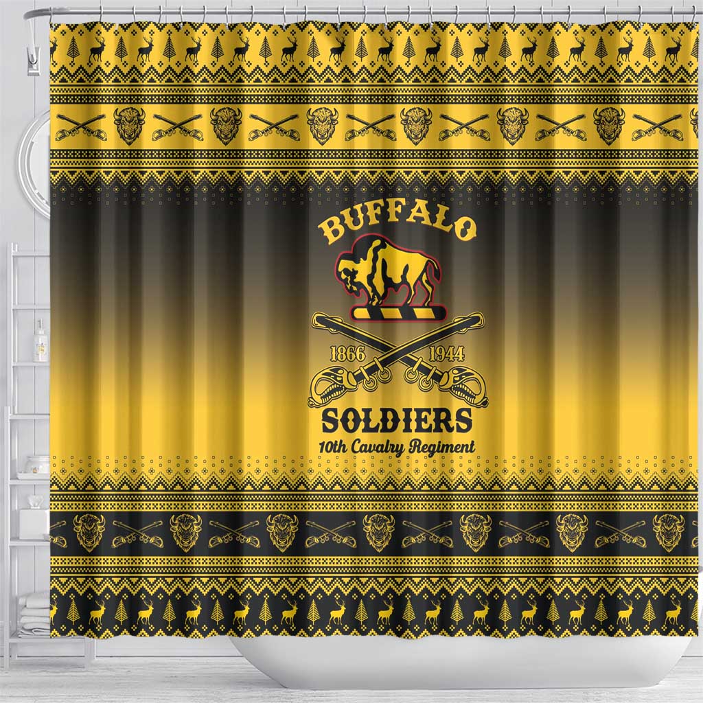 Buffalo Soldiers Christmas Shower Curtain 10th Cavalry Regiment - Wonder Print Shop