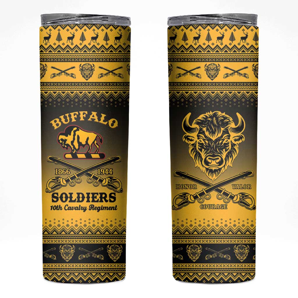Buffalo Soldiers Christmas Skinny Tumbler 10th Cavalry Regiment - Wonder Print Shop