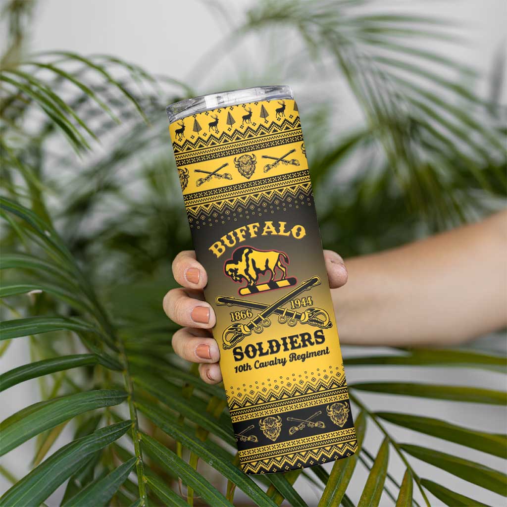 Buffalo Soldiers Christmas Skinny Tumbler 10th Cavalry Regiment - Wonder Print Shop