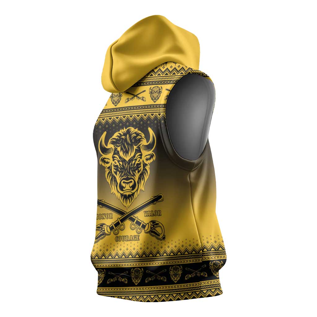 Buffalo Soldiers Christmas Sleeveless Hoodie 10th Cavalry Regiment - Wonder Print Shop