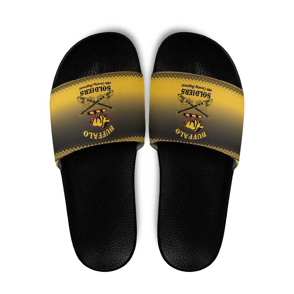 Buffalo Soldiers Christmas Slide Sandals 10th Cavalry Regiment - Wonder Print Shop