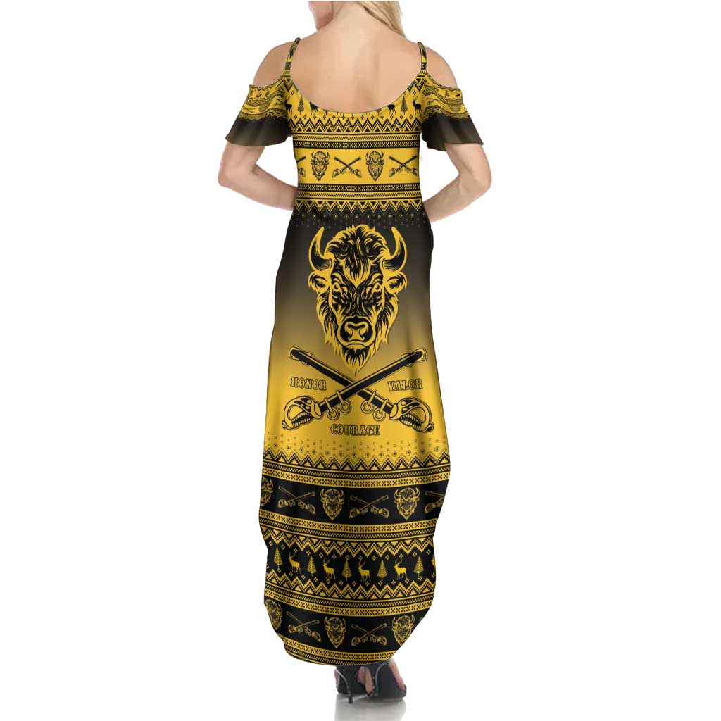 Buffalo Soldiers Christmas Summer Maxi Dress 10th Cavalry Regiment - Wonder Print Shop